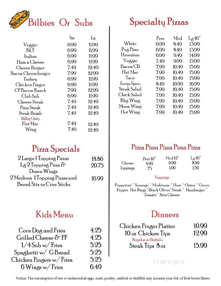 Joey's To Go - Philipsburg, PA menu_pic