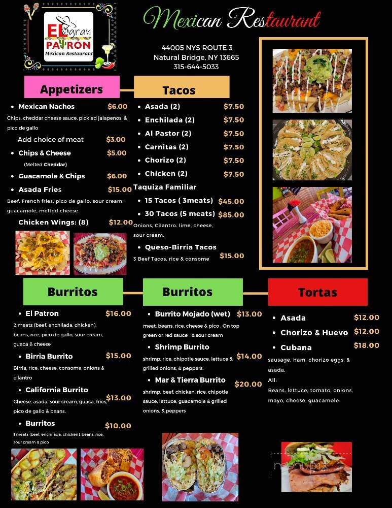 El Gran Patron - Natural Bridge, NY menu_pic