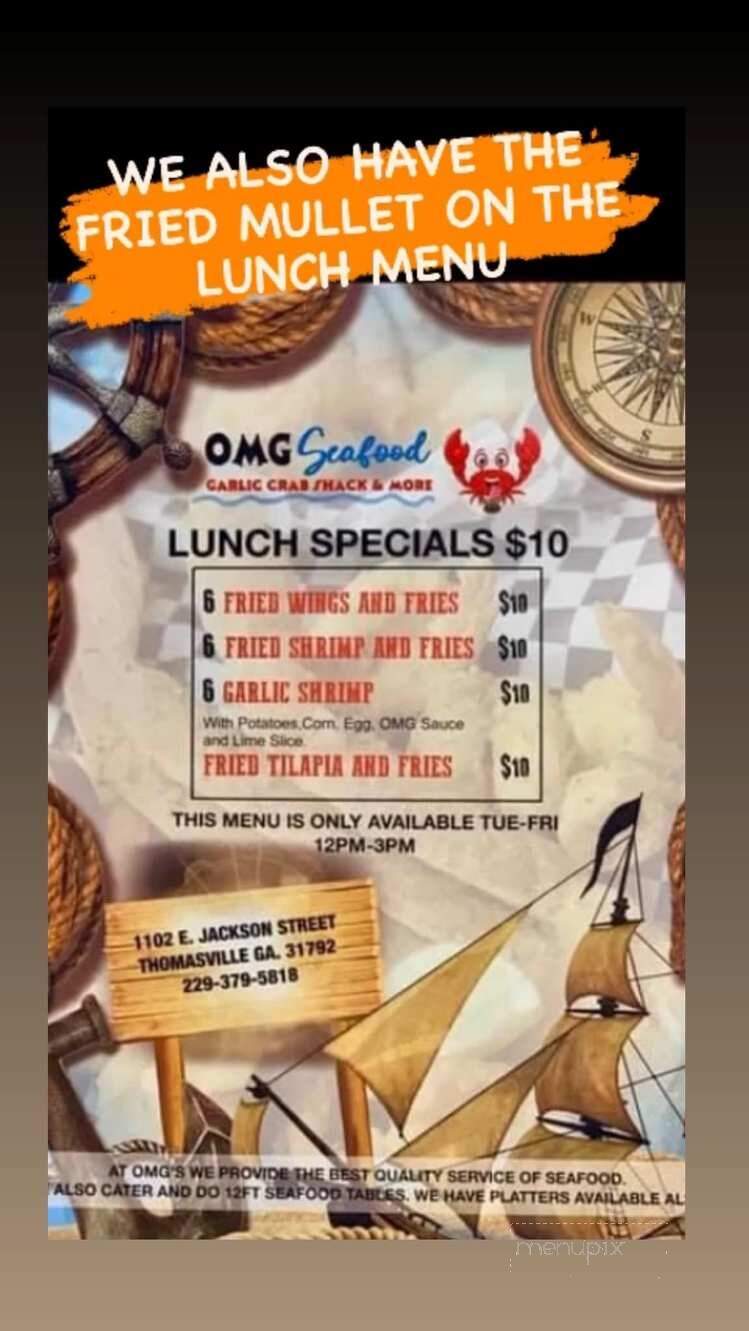 OMG Seafood - Thomasville, GA menu_pic