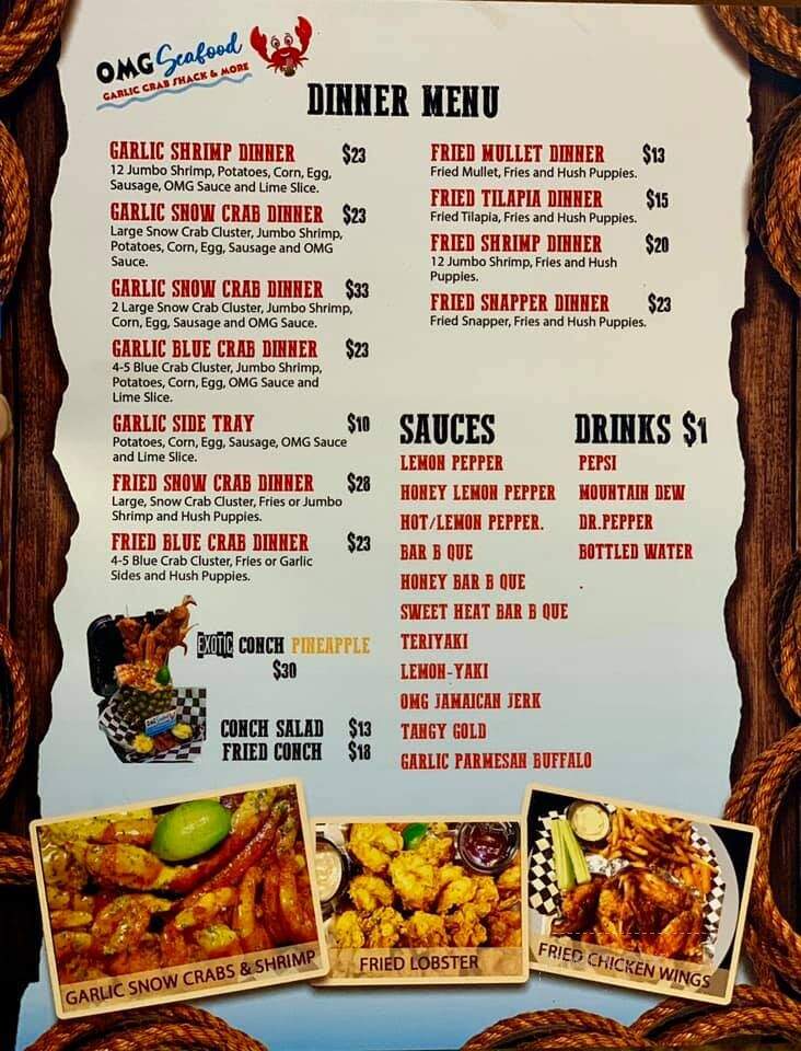 OMG Seafood - Thomasville, GA menu_pic