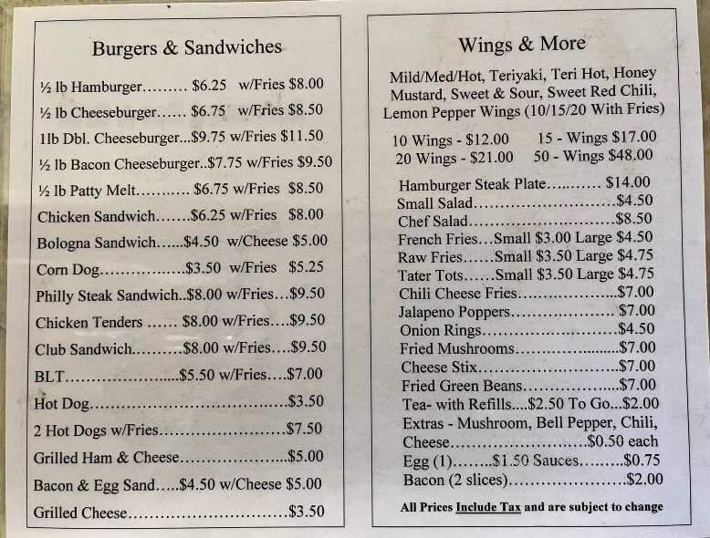 Ashwood Bar and Grill - Bishopville, SC menu_pic