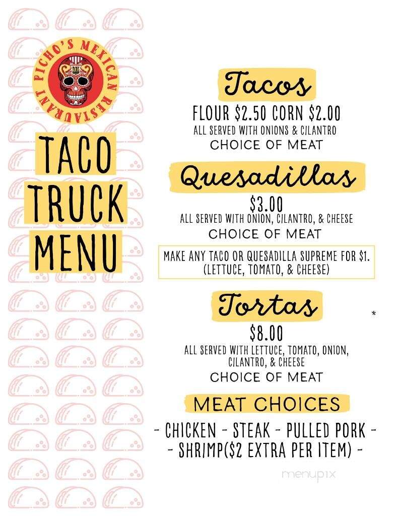 Picho's Mexican Restaurant - Claxton, GA menu_pic