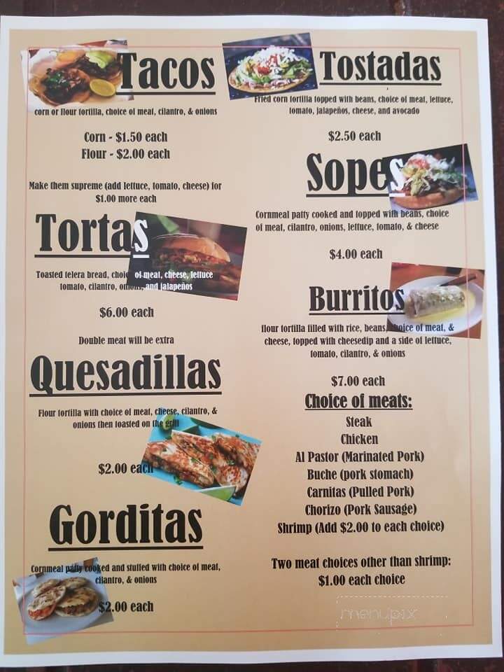 Picho's Mexican Restaurant - Claxton, GA menu_pic