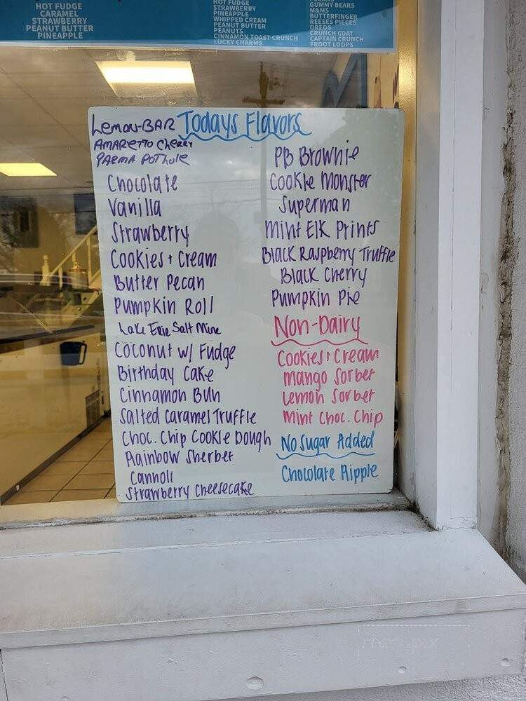 Brayson's Ice Cream Parlor - Parma, OH menu_pic
