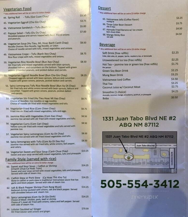 Pho Ginger - Albuquerque, NM menu_pic