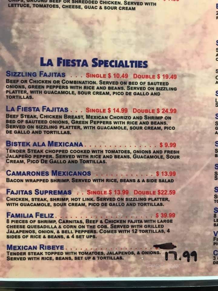 La Fiesta Mexican Grill - Hartshorne, OK menu_pic