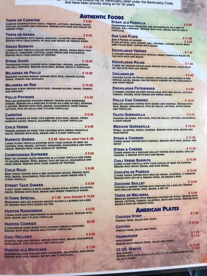 La Fiesta Mexican Grill - Hartshorne, OK menu_pic