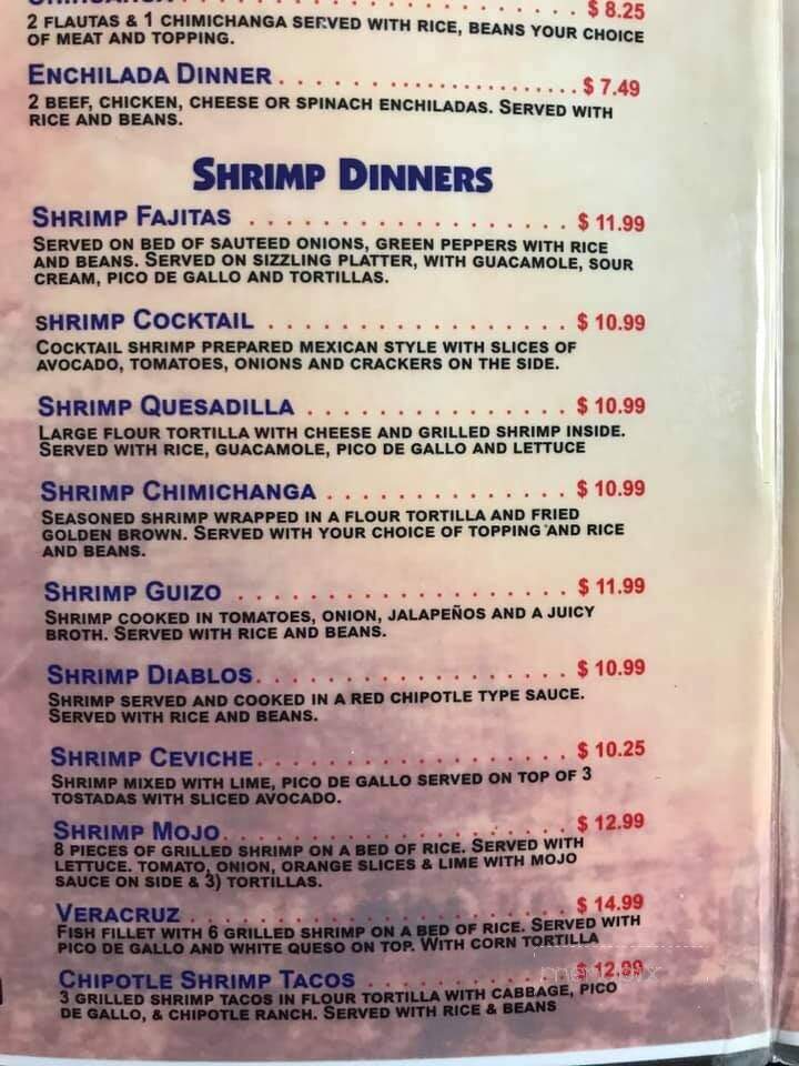 La Fiesta Mexican Grill - Hartshorne, OK menu_pic