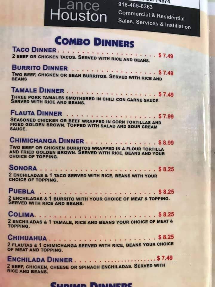 La Fiesta Mexican Grill - Hartshorne, OK menu_pic