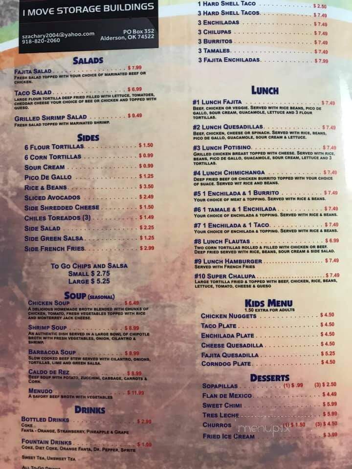 La Fiesta Mexican Grill - Hartshorne, OK menu_pic