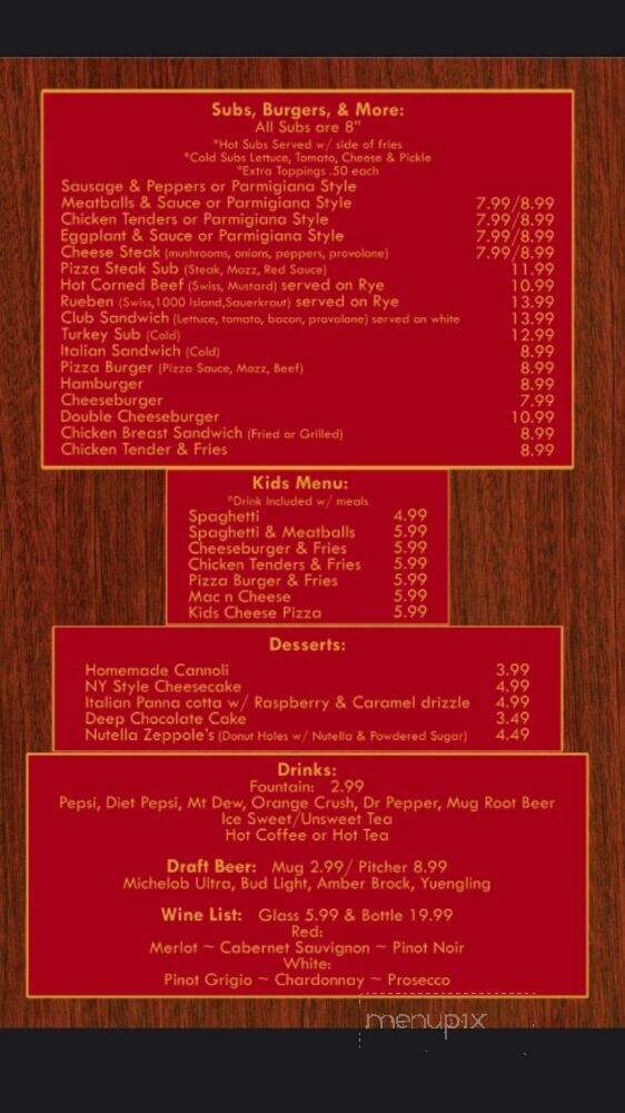 Mario's Pizzeria and Eatery - Brooksville, FL menu_pic