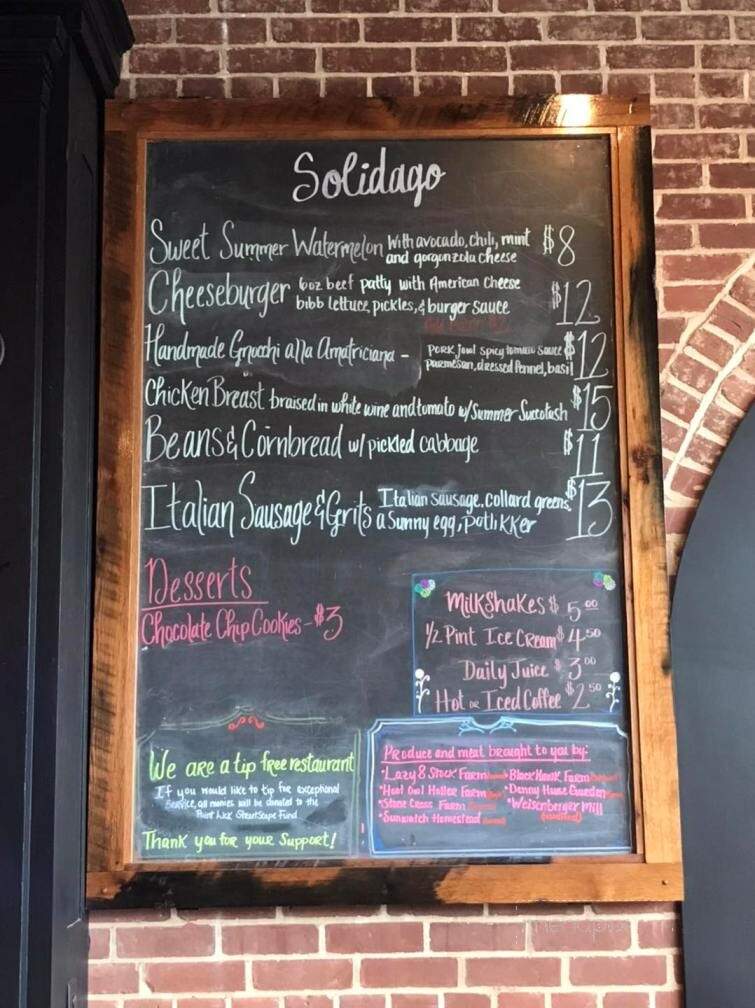 Solidago - Paint Lick, KY menu_pic