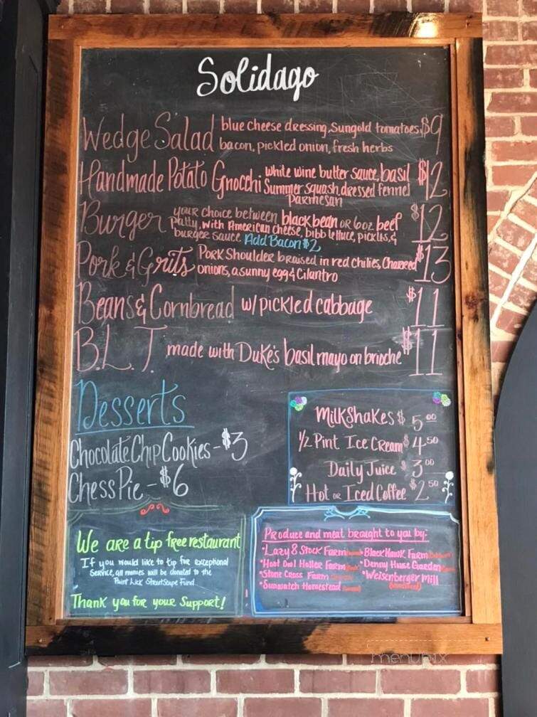 Solidago - Paint Lick, KY menu_pic
