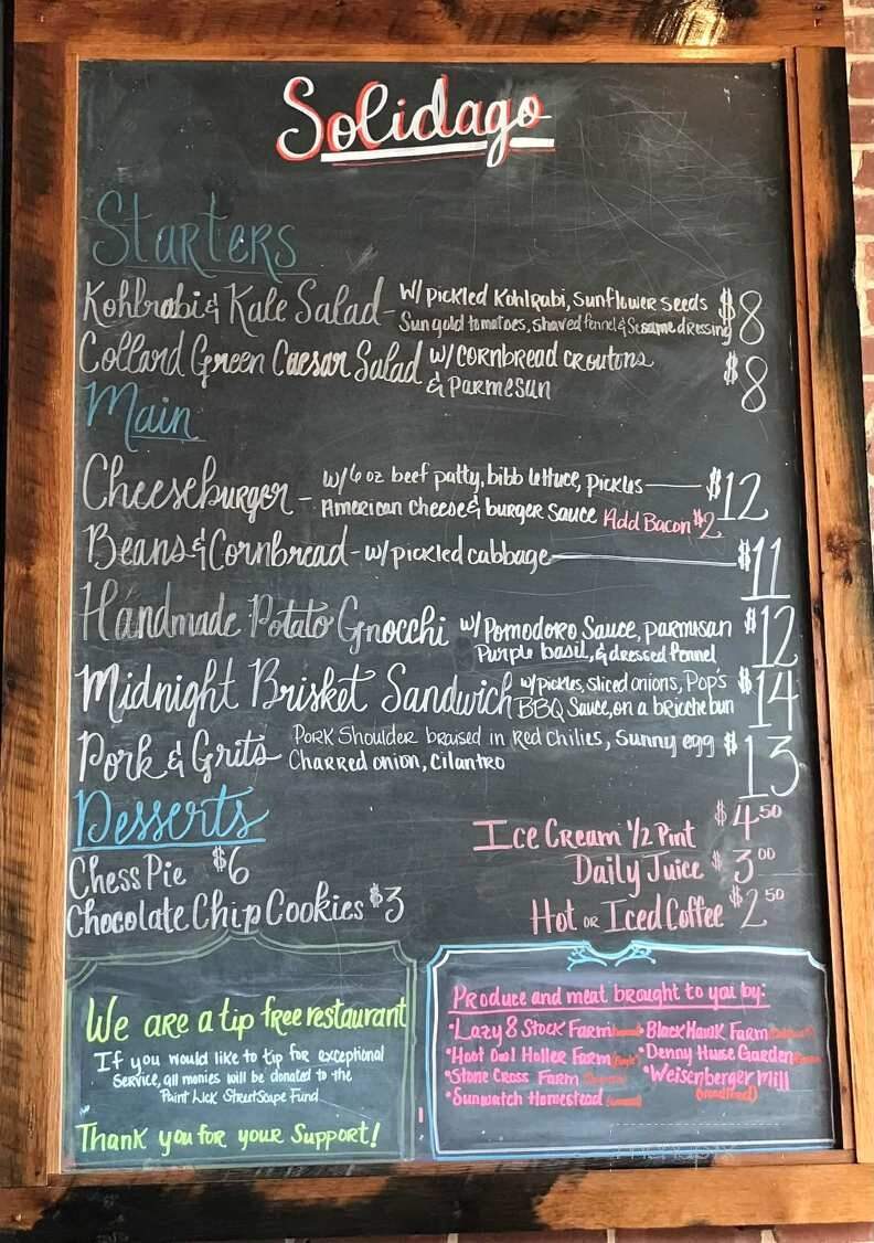 Solidago - Paint Lick, KY menu_pic