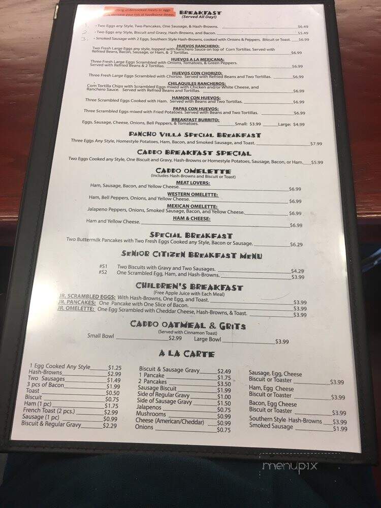 Caddo Cafe - Glenwood, AR menu_pic