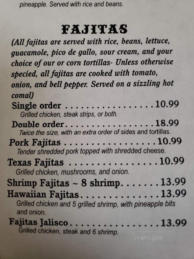 Mi Torito Mexican Restaurant - Carl Junction, MO menu_pic