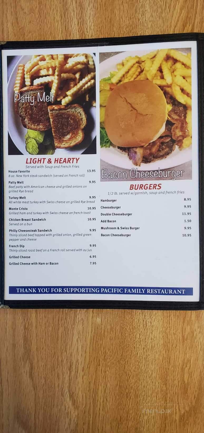 Pacific Family Restaurant - Pacific, MO menu_pic