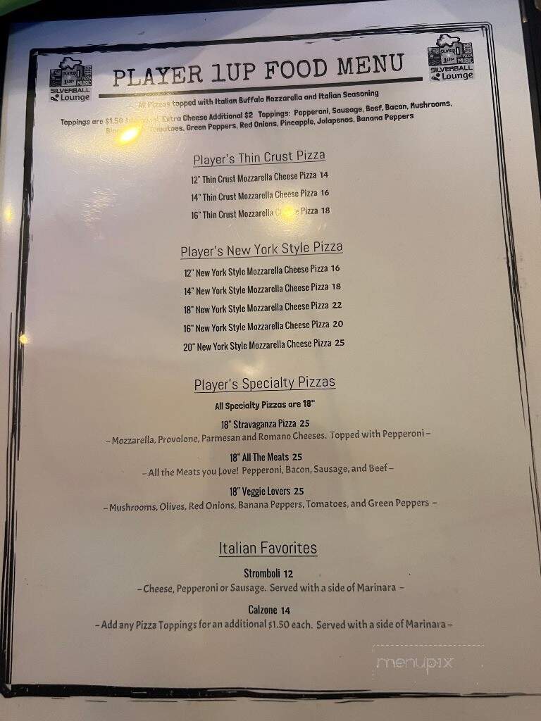 Player1UP - Murrells Inlet, SC menu_pic
