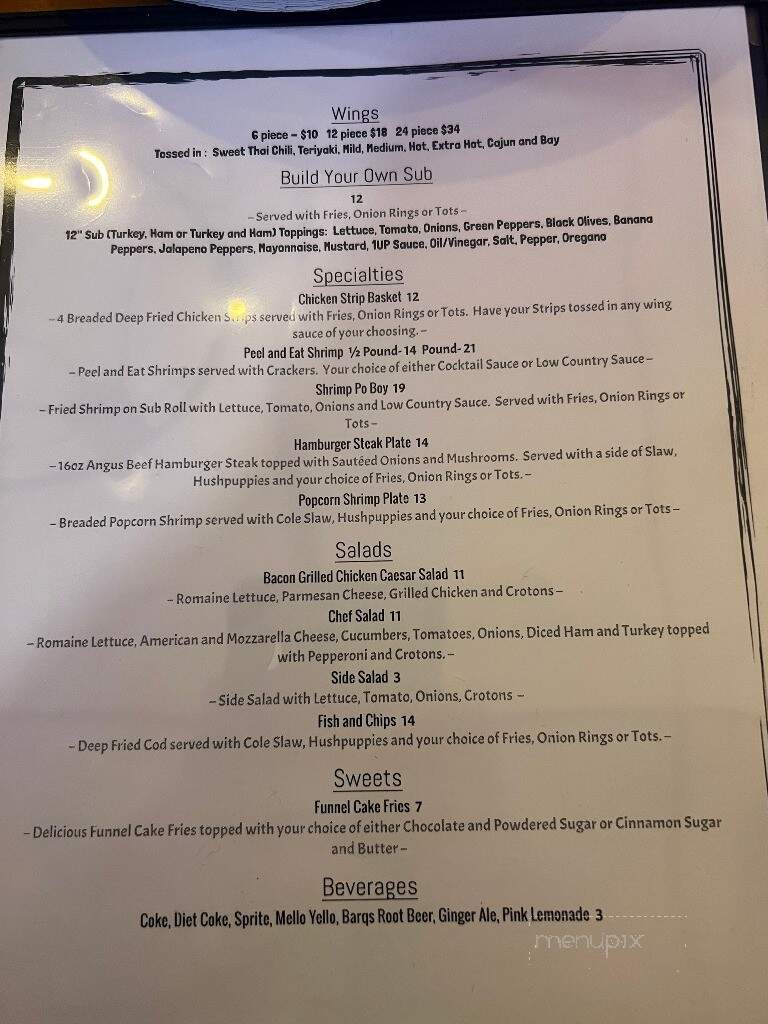 Player1UP - Murrells Inlet, SC menu_pic