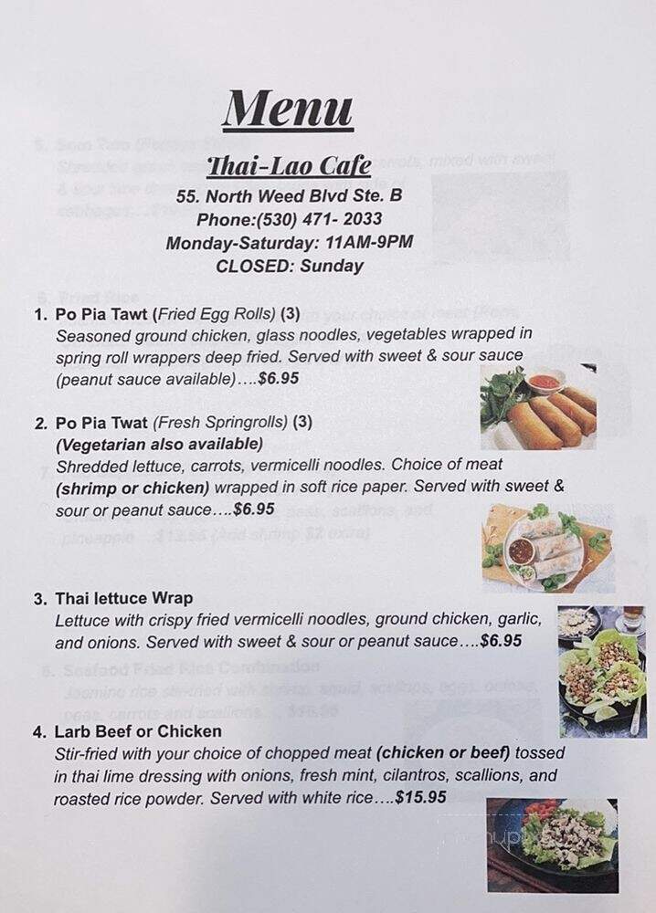 Thai Lao Cuisine - Weed, CA