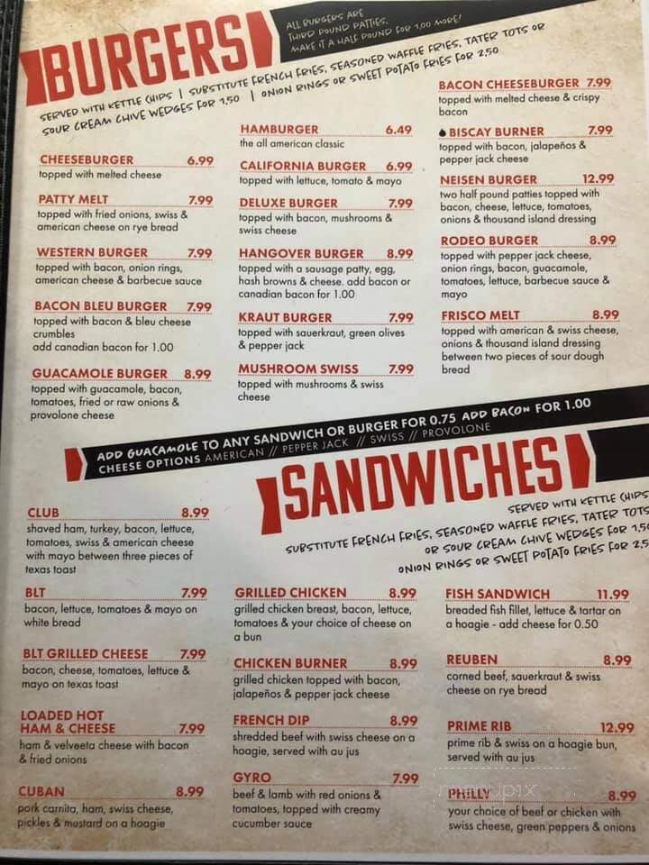 Neisens Bar and Grill - Biscay, MN menu_pic