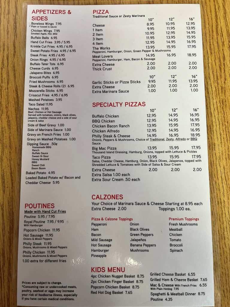 Bechard's Grille - Caribou, ME menu_pic