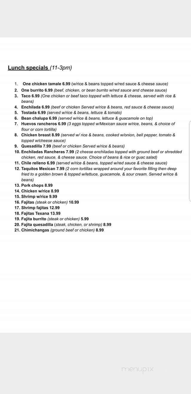 Flamingo Restaurant - DeRidder, LA menu_pic