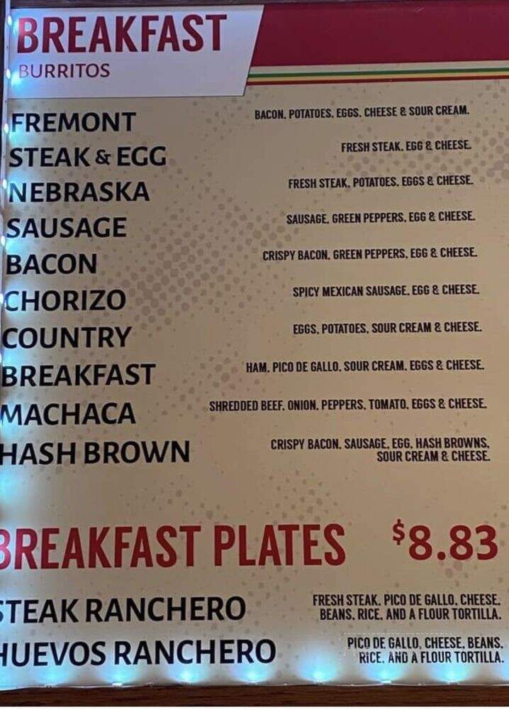 Anthony Leon's Mexican Restaurant - Fremont, NE menu_pic