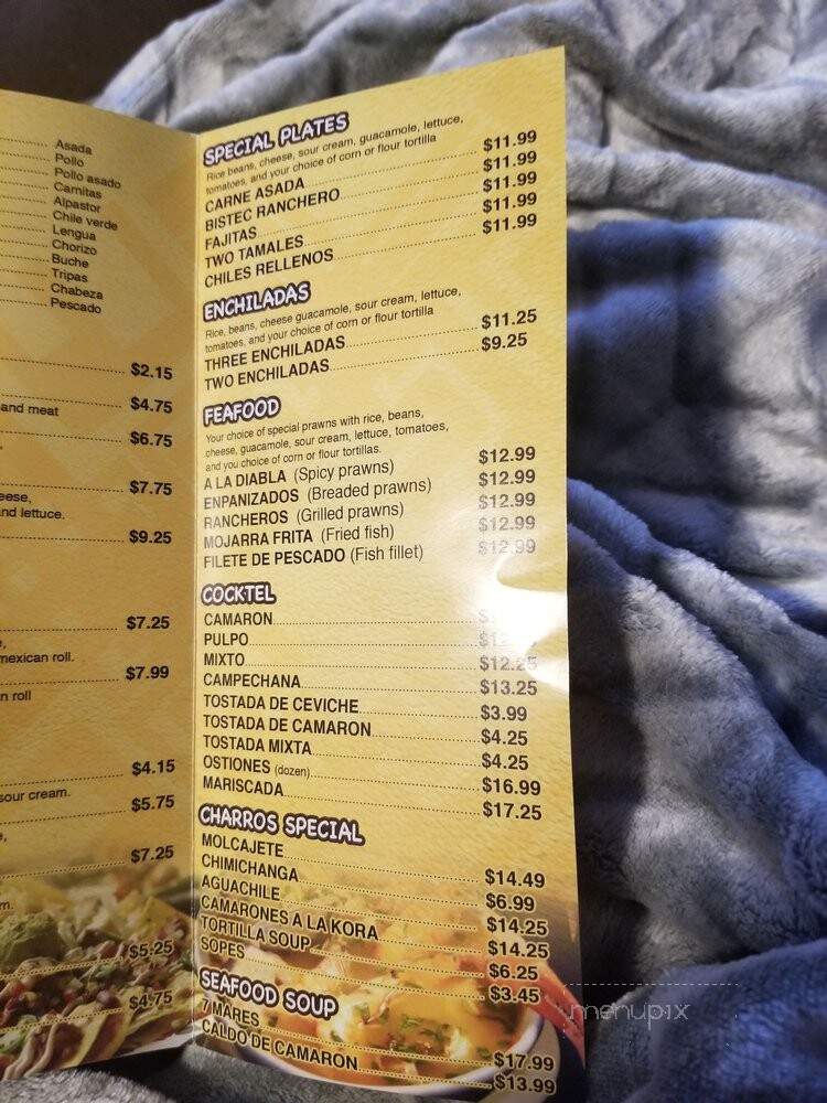 Los Charros Taqueria - Gridley, CA menu_pic