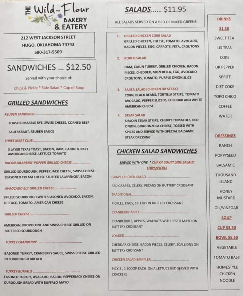 The Wild-Flour Bakery - Hugo, OK menu_pic