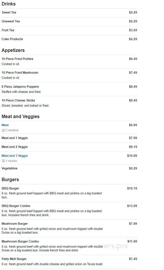 Old Glory Restaurant - Columbia, TN menu_pic