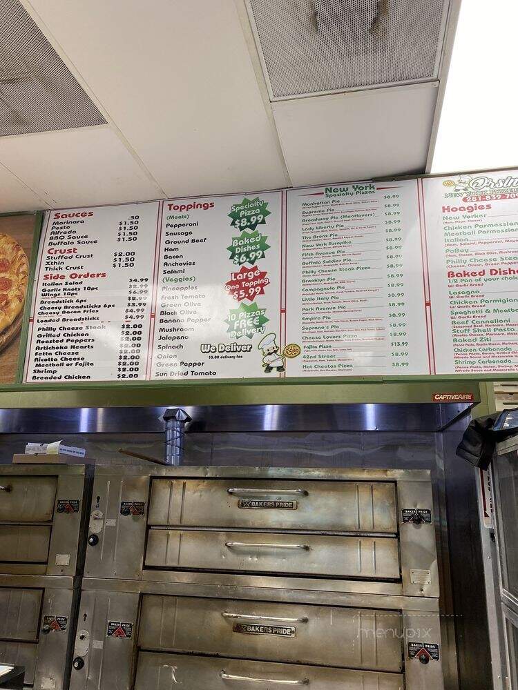 Orsino New York Pizzeria - Baytown, TX menu_pic