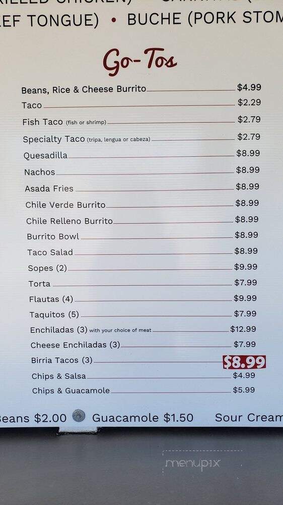 Taqueria San Miguel - San Luis Obispo, CA menu_pic