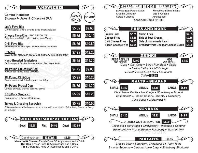 Barker's Ice Cream & More - Marion, IA menu_pic