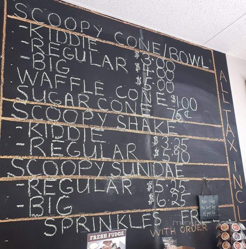 Scoopy Doos Ice Cream - Keswick, ON menu_pic