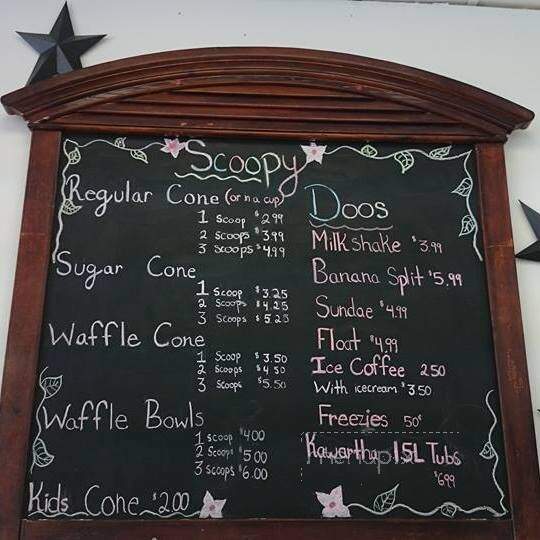 Scoopy Doos Ice Cream - Keswick, ON menu_pic
