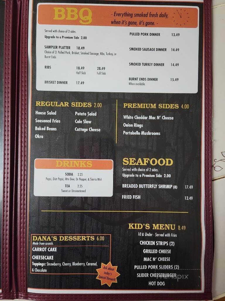 Captain Dan's Steakhouse Barbeque Bar & Grill - Brookfield, MO menu_pic