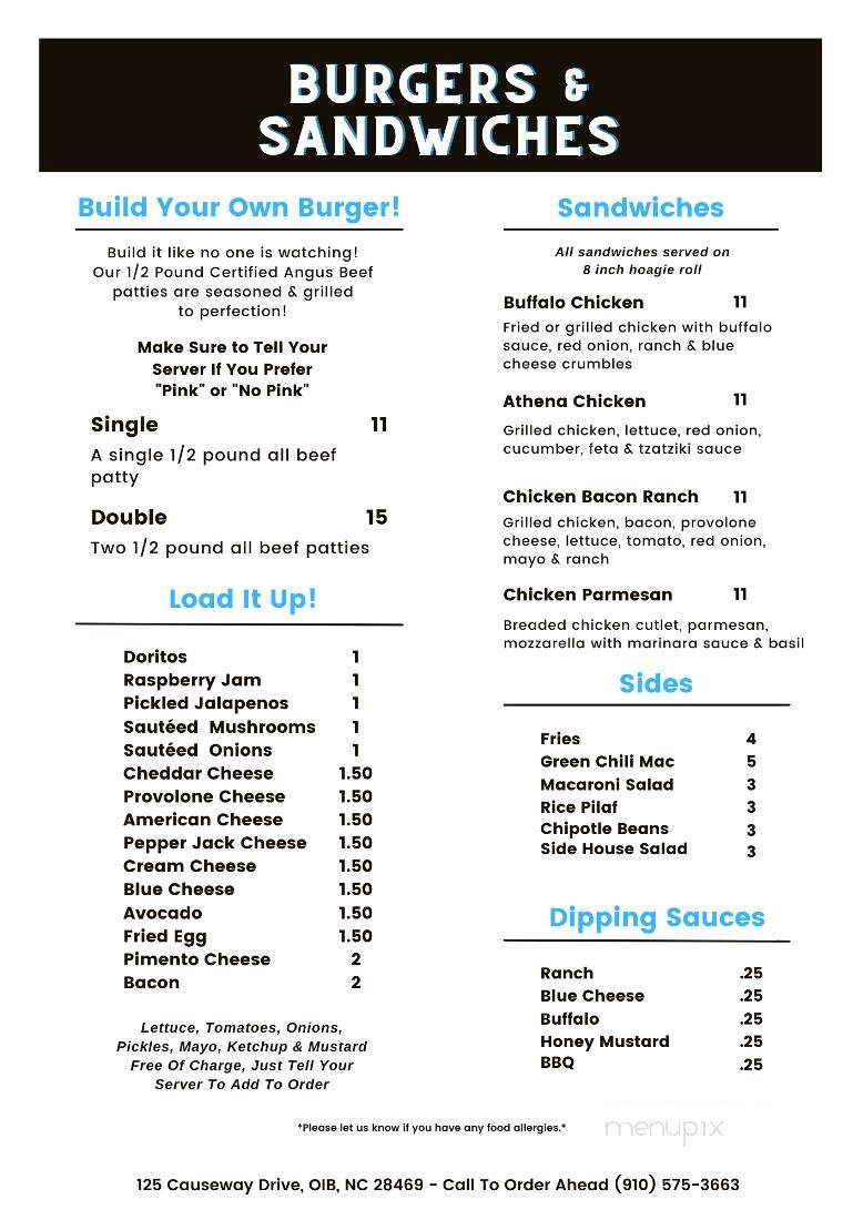 Feast OIB - Ocean Isle Beach, NC menu_pic