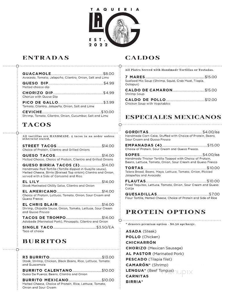 Taqueria La G - Danville, VA menu_pic
