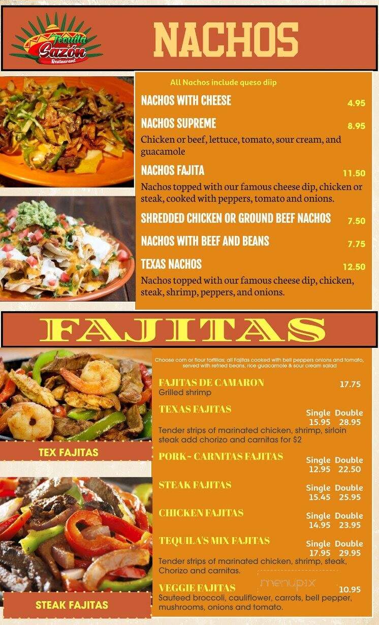 Tequila & Sazon - Kingsland, GA menu_pic
