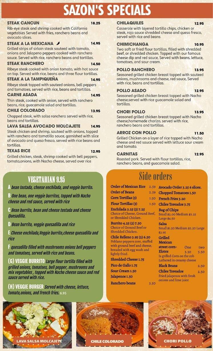 Tequila & Sazon - Kingsland, GA menu_pic
