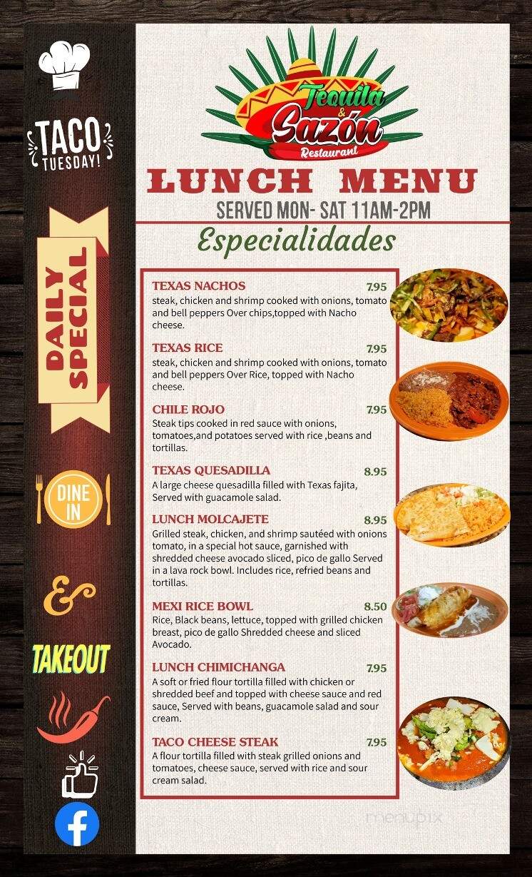 Tequila & Sazon - Kingsland, GA menu_pic