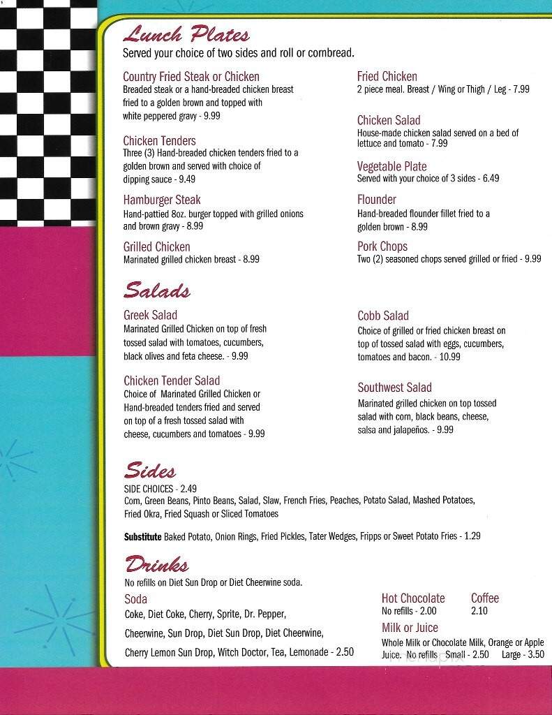 Punchy's Diner - Concord, NC menu_pic