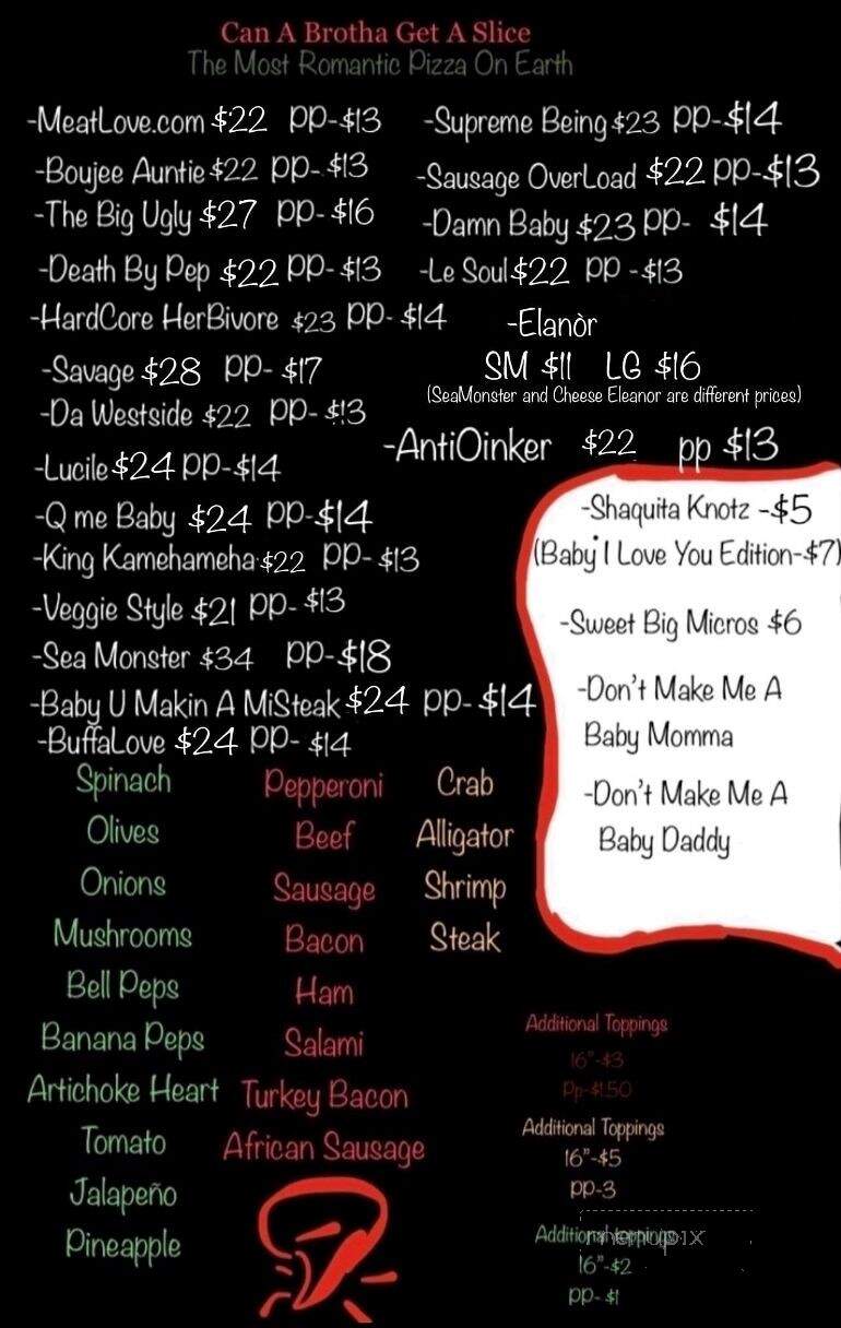 Can A Brotha Get A Slice - Montgomery, AL menu_pic
