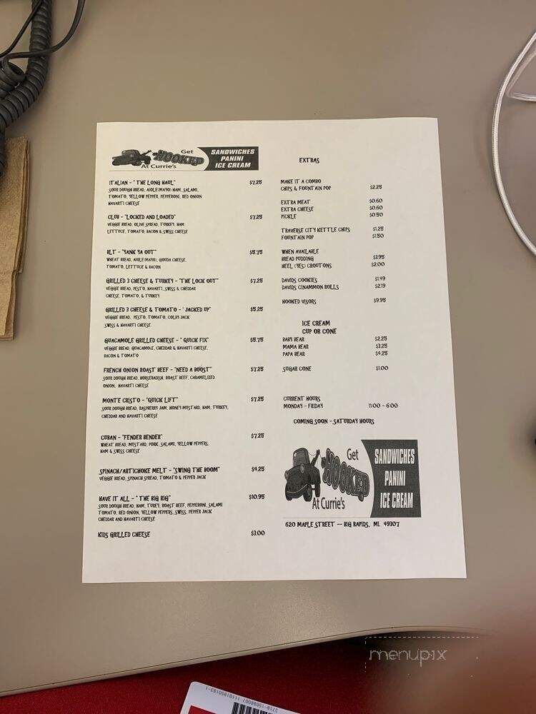Get Hooked at Currie's - Big Rapids, MI menu_pic