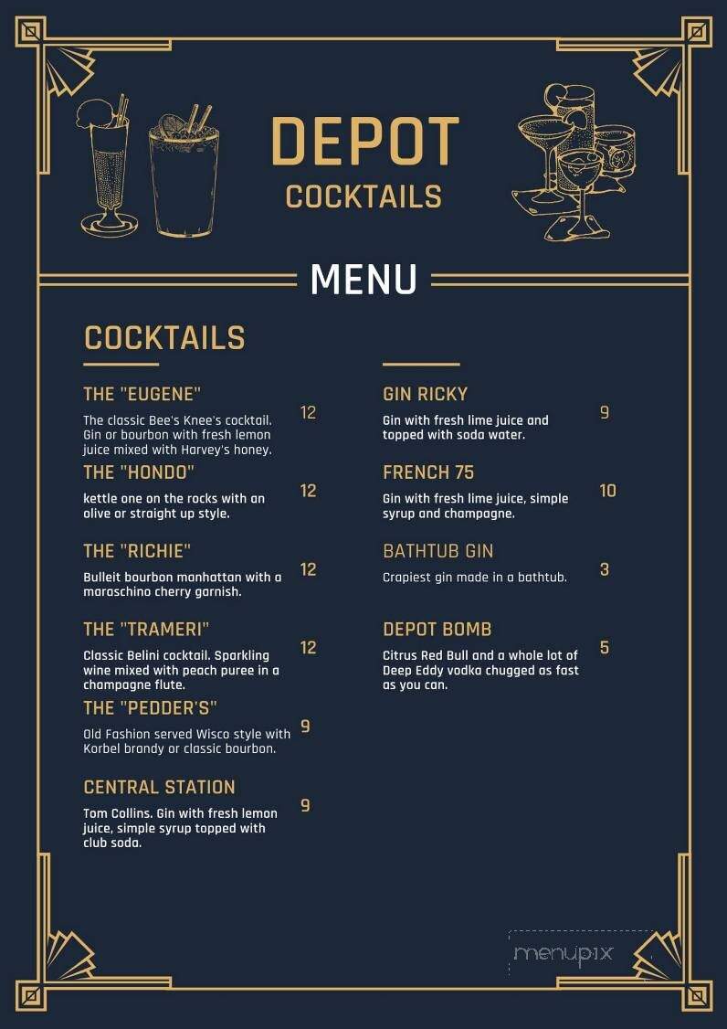 Main Depot - Madison, WI menu_pic