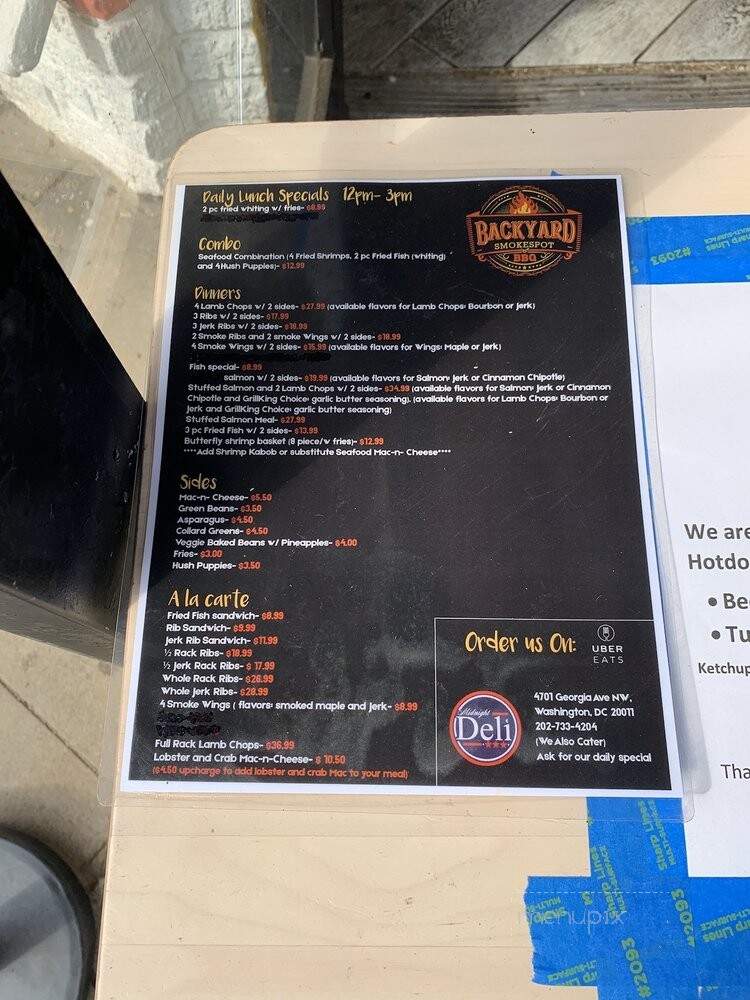 Midnight Delicatessen - Washington, DC menu_pic