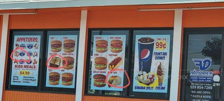 Frosty Drive-In - Porterville, CA menu_pic
