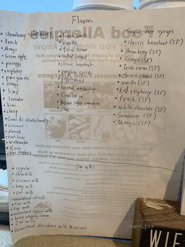 Coastal Cups Coffee House - Gold Beach, OR menu_pic