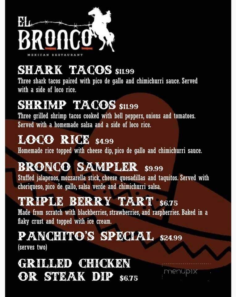 El Bronco - Richmond, IN menu_pic